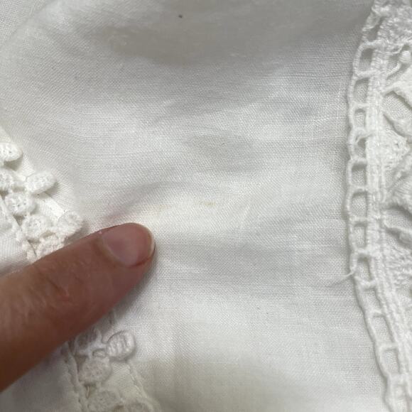 Anthropologie Embroidered Lace Buttondown Blouse Sz Small Cottage Boho Peasant - Picture 14 of 14
